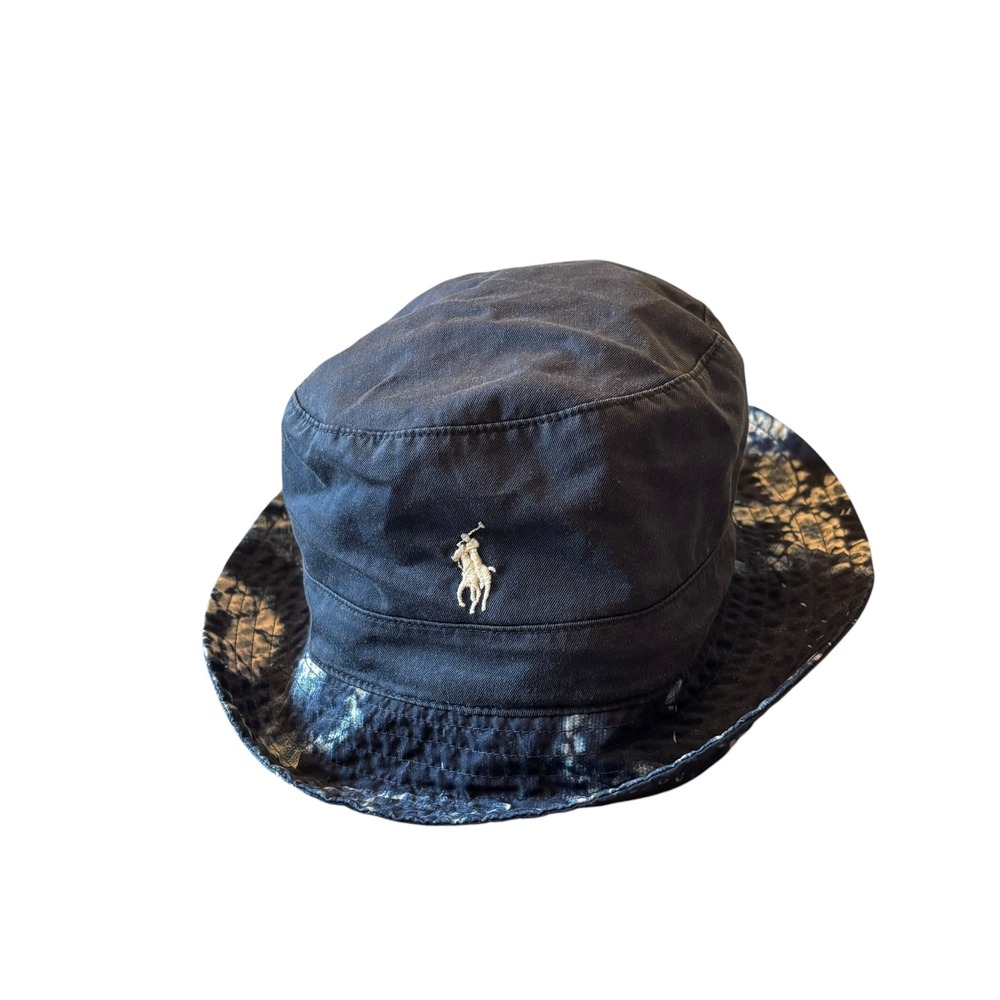 Polo Ralph Lauren Reversible Bucket Hat Navy Blue Indigo Tie Dye Men L/XL